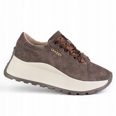 Жіночі спортивні кросівки GOODIN GD-140, шкіряні, міські, легкі, casual, коричневі, 39