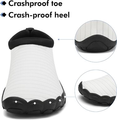 Чоловічі та жіночі аквашузи Mishansha для плавання та відпочинку на пляжі, чорні (46 EU, білі)