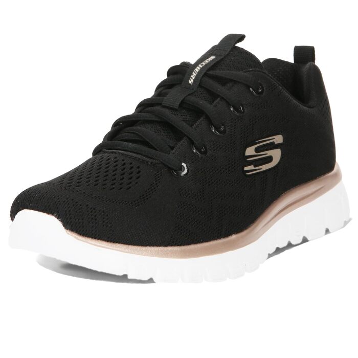 Жіночі кросівки Skechers Graceful Get Connected 1, чорні з золотом, розмір 38.5 EU