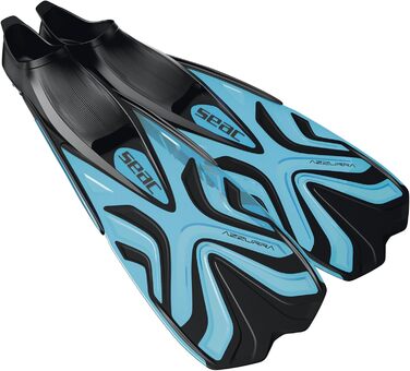 Seac Azzurra Ласти для снорклінгу для дорослих та дітей, закритий м'який каучуковий носок, світло-блакитні (34/35)