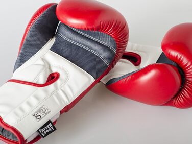 Боксерські рукавички Paffen Sport FIT з дихаючою сіткою на долоні для боксу, кікбоксингу, муай-тай, K1 та інших єдиноборств. Червоно-білі, 16UZ