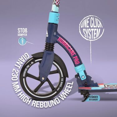 Самокат Apollo Hurricane XXL 230 мм з амортизацією, складаний, для дорослих і дітей від 7 років, міський трюковий самокат