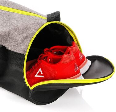 Спортивна сумка Meteor 25 л сіра/неонові зелений - для школи, тренувань, подорожей