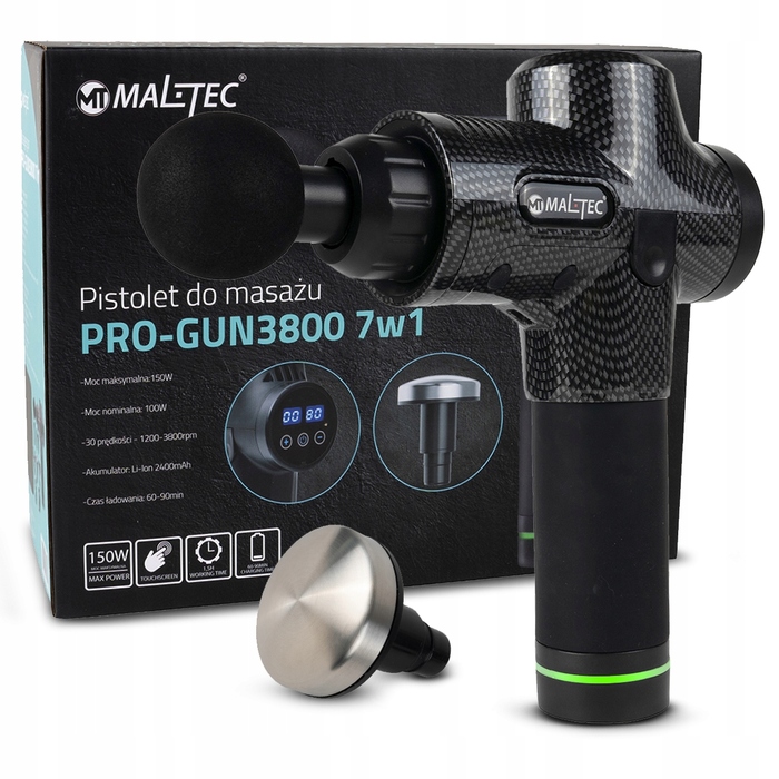 Перкусійний масажер MalTec PRO-GUN3800 7в1