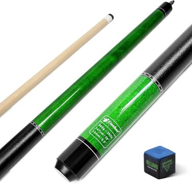 Кю-бар Pool-Queues: кий для більярду, 147 см, для дорослих, 2 частини, ручка з екошкіри, різні кольори (7 кольорів), вага 510-595 г