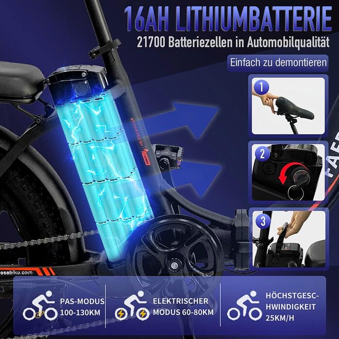 Електровелосипед Fafrees F20 складаний 20 дюймів, 250W, 36В 15Аг, для міста та бездоріжжя, вантажопідйомність до 150 кг, для жінок і чоловіків