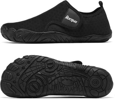 Водні черевики Raqua для жінок та чоловіків, пляжні шльопанці, чорний (47 EU)