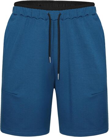 Чоловічі спортивні шорти Soer Activewear з кишенями на блискавці, легкі бавовняні шорти для бігу та відпочинку, кобальтовий синій, розмір S