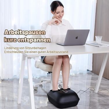 Масажер для ніг BeSokar Shiatsu з пультом, 6D-кнесірування, ролики, повітряна компресія, 3 рівні інтенсивності, теплова терапія