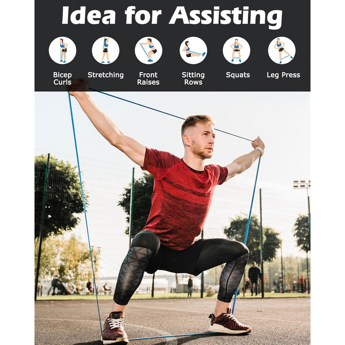 Еластичні гумки для фітнесу Zacro: набір для йоги, пілатесу, силових тренувань та фізіотерапії (6 шт.)