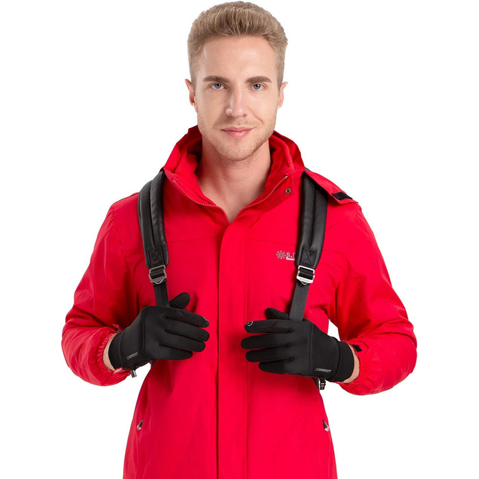 Велосипедні рукавички Anqier для чоловіків та жінок. Зимові рукавички для їзди на велосипеді, теплі, водонепроникні, з сенсорним екраном, спортивні, з антиковзким покриттям.