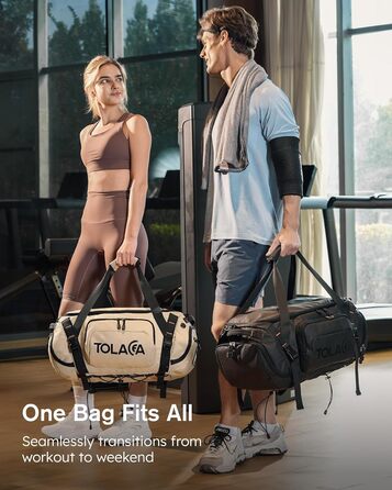 Спортивна сумка-рюкзак Tolaccea 40L з відділеннями для взуття, мокрого одягу та ноутбука 15.6