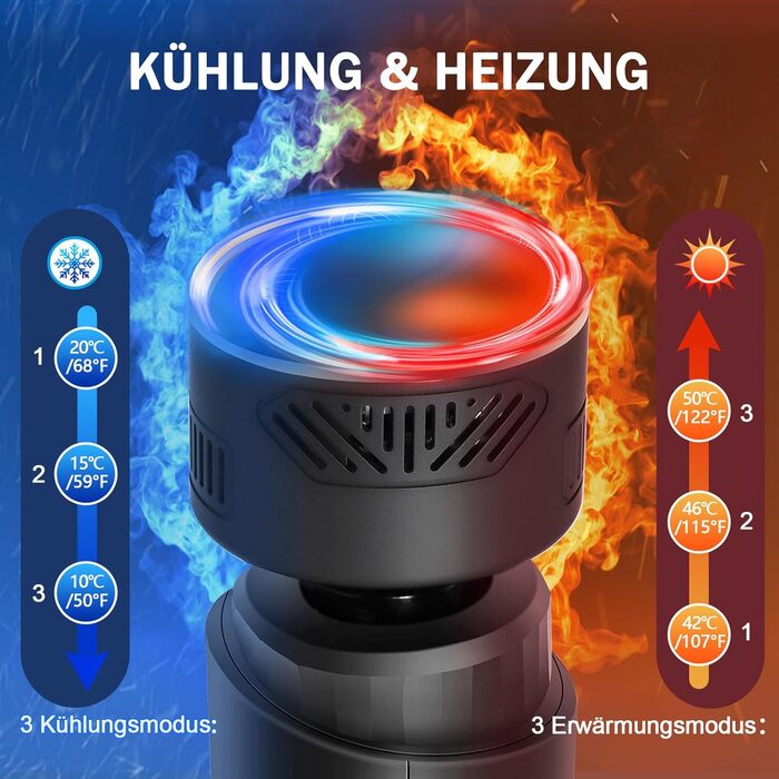 Електрична масажна пістолета з підігрівом та охолодженням для глибокого масажу м'язів