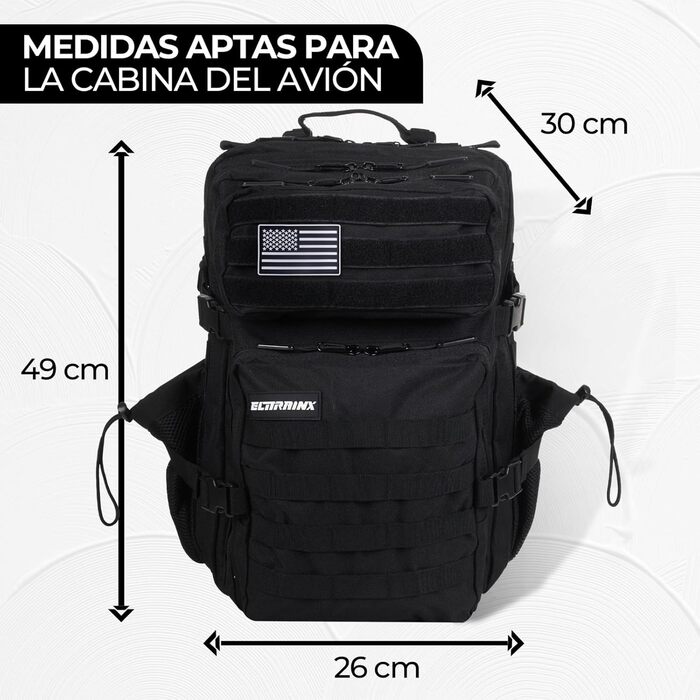 Рюкзак ELITRAINX 45 л, тактичний, водонепроникний, для спорту та тренажерного залу, з відділенням для продуктів та контейнерів, для кросстренінгу та outdoor