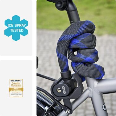 Замок тросовий ABUS Ivera Steel-O-Flex 7200, сталевий броньований трос, рівень безпеки 7