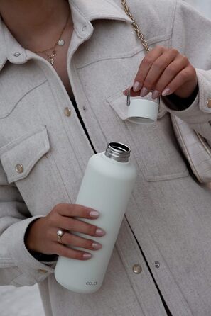 Пляшка для води EQUA Timeless, нержавіюча сталь, 1000 мл, BPA-free, герметична, довговічна, універсальна, біла, велика