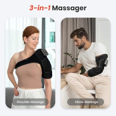 COMFIER Масажер для колін бездротовий, з підігрівом та вібрацією, 4 рівні нагріву з графену, подарунок для мами/тата, 17.5X16X7.5 см