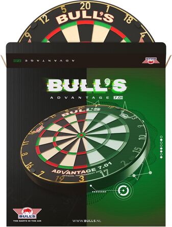 Дартс Bull's Advantage 701 професійний, преміум африканський сизаль, офіційний турнірний розмір, ультратонкі дроти, довговічний, легкий монтаж