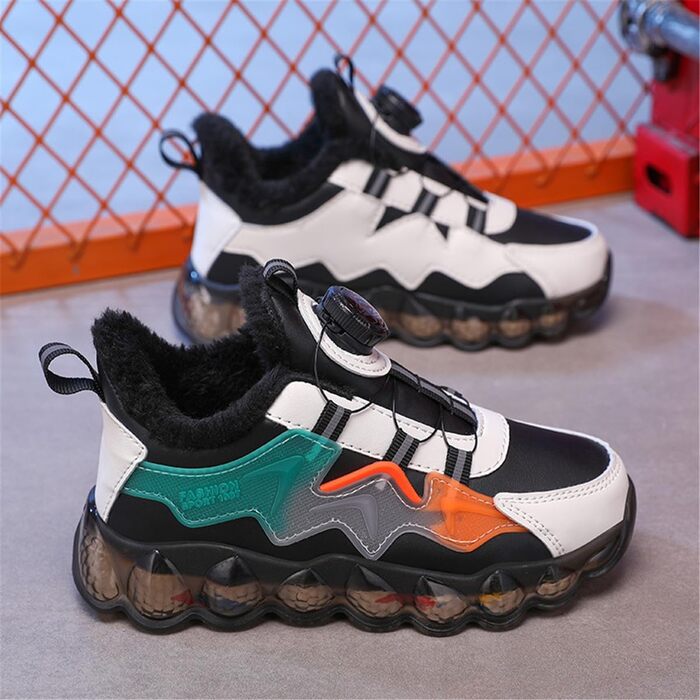 Дитячі зимові черевики Kinder для хлопчиків: неслизькі, трекінгові, теплі, зручні, бавовняні, для активного відпочинку та занять спортом (Помаранчеві, 32 EU)