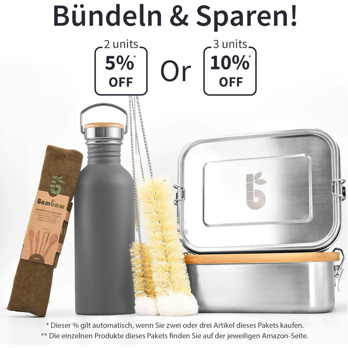 Фляга для води Bambaw з нержавіючої сталі, 1 л | Багаторазова еко-фляга | Для кемпінгу та походів | Без пластику | Спортивна фляга, не протікає (1000 мл, Антрацит)