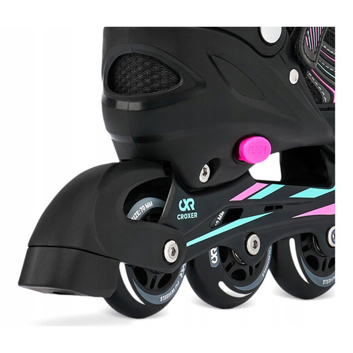 Роликові ковзани 3в1 Croxer Optima, регульовані, Mint/Pink, розмір 35-38