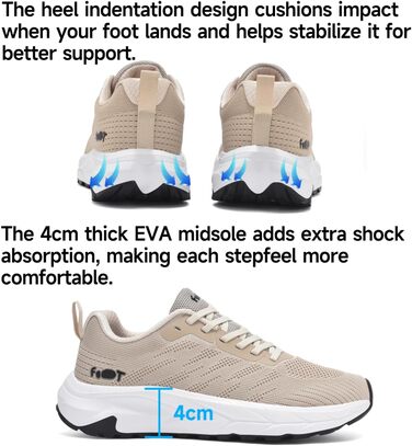 Кросівки для бігу широкі чоловічі/жіночі, зручні, дихаючі, спортивні, розмір 37-47, EU 43, бежеві