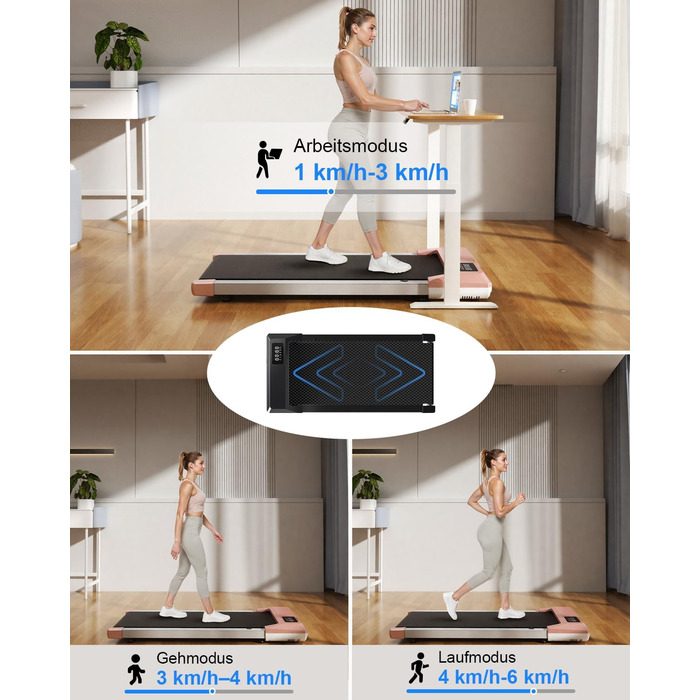 Тренажер для ходьби Copant Walking Pad з керуванням через додаток, столик для бігу, 6 км/год, максимальне навантаження 136 кг, професійні курси та багатокористувацькі змагання (Золотий, 90 см)