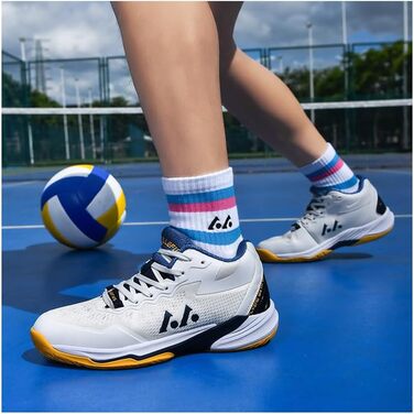 Волейбольні кросівки для чоловіків: для занять індоор, тренувань, з легкою амортизацією та антиковзкою підошвою, розміри 38-48 EU (38 EU, білий)