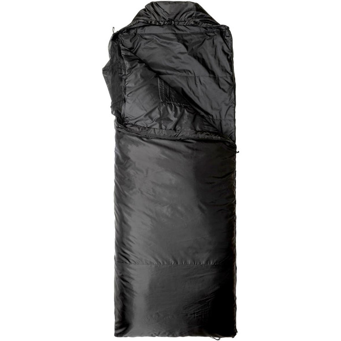 Сплячий мішок Snugpak Jungle Bag WGTE з вбудованою москітною сіткою - Легкий, гігієнічний спальний мішок та універсальний ковдр - для кемпінгу та експедицій у тропічних умовах (Чорний, права блискавка)
