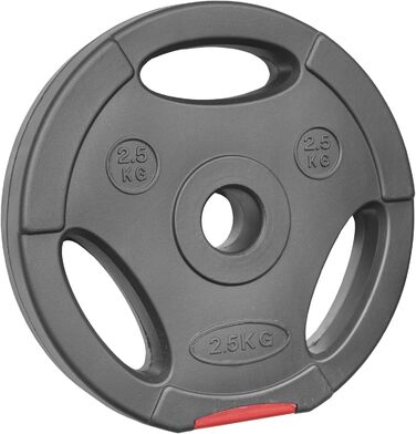 Гантельні диски POWER-XTREME 30/31 мм, пластик, пісчано-бетонне наповнення, з ручками, 1,25-15 кг, для штанги і гантелей