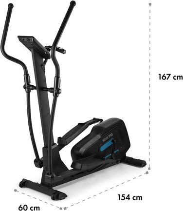 Еліптичний тренажер Kraftfit для дому, 20 кг маховик, 12 програм, Bluetooth, сумісний з Kinomap, чорний