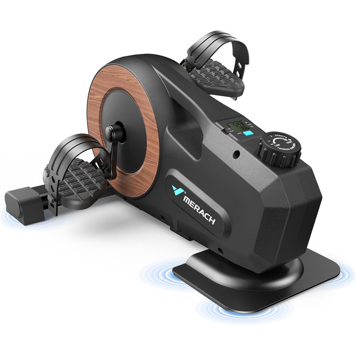 MERACH Педалетраннер для дому: міні-тренажер для літніх людей, тихий та з неслизькою поверхнею, з LCD-дисплеєм, 8 рівнів магнітного опору, переможець тесту 2025, велотренажер для столу в офіс