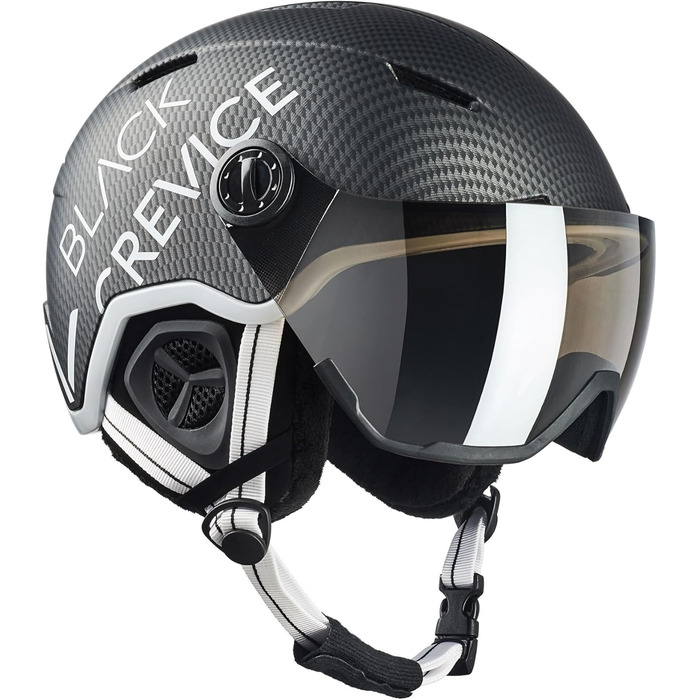 Шолом гірськолижний BLACK CREVICE Vail I з візором, полікарбонат, регульований, чорний/білий (M 55-58 см)