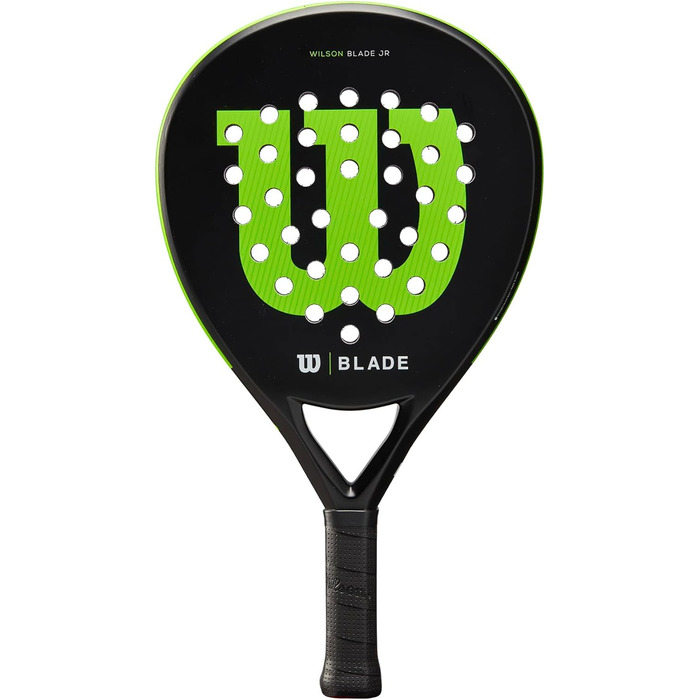 Дитяча падель-ракетка Wilson Blade Junior v2, скловолокно, 300 г, 439 см², чорна/неонова зелена
