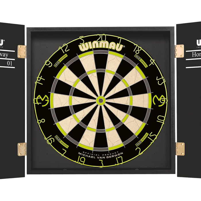 Дартс-набір WINMAU Michael Van Gerwen MvG: мішень, шафа, окантовка, дротики та аксесуари