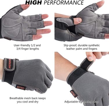 Рукавички для велосипеда Badah Atro: тренувальні, для риболовлі, катання на мотоциклі, альпінізму та фітнесу (Сірий, S)