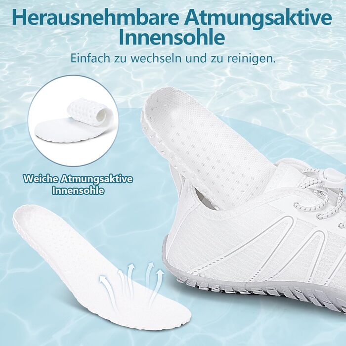 Чоловічі та жіночі босі кросівки для літа Barfuss Schuhe C1 білі 40 EU. Швидка сушка, широка передня частина, підошва Zero-Drop. Ідеальні для трейлу, фітнесу та басейну.