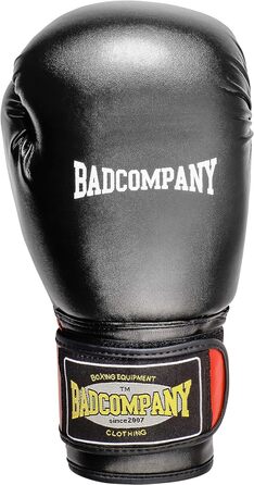 Боксерські рукавички Bad Company з екошкіри з вентиляцією та широкою стрічкою-липучкою, різні кольори, для боксу, спарингу, кікбоксингу, вага 10-16 унцій