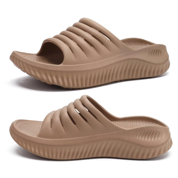 Ортопедичні відновлювальні сандалі KuaiLu для жінок, комфортні та легкі тапочки при плантарному фасціїті, розвантаження суглобів та спини, колір бежевий, розмір 40 EU