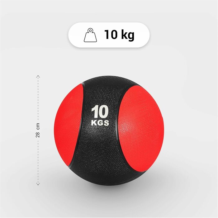 Медбол GORILLA SPORTS гумовий, 1-10 кг, різні кольори, нековзкий, для фітнесу та тренувань