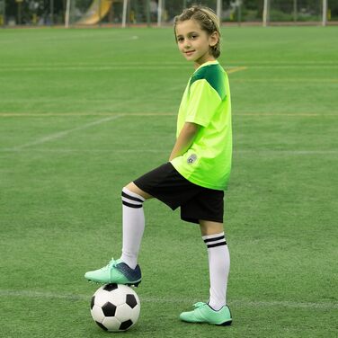 Дитячі футбольні бутси JABASIC для хлопчиків та дівчаток, спортивні, для гри на відкритих майданчиках (37 EU, зелений морський колір)