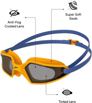 Окуляри для плавання Speedo Hydropulse Junior Ultrasonic/Mango/Smoke (унісекс, дитячі)