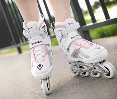 Регульовані ролики RAVEN Pulse White/Pink (розмір 37-40)
