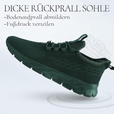 Кросівки для чоловіків: бігові, для ходьби, фітнесу, літні. Зелені, 49 EU