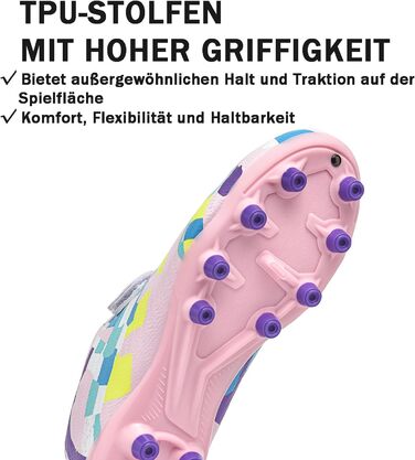 Дитячі футбольні бутси Firm Multi Ground - професійні, легкі, для гри на штучному покритті, зала, вулиця, тренування (32 EU, рожеві)