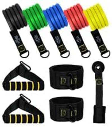 Набір еластичних стрічок Abahub для фітнесу: повне обладнання для тренувань вдома (100LB)