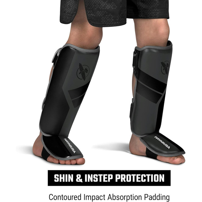 Захисники ніг Hayabusa S4 для Муай Тай, MMA, Кікбоксинг, бойові мистецтва, розмір S/M, темно-сірий