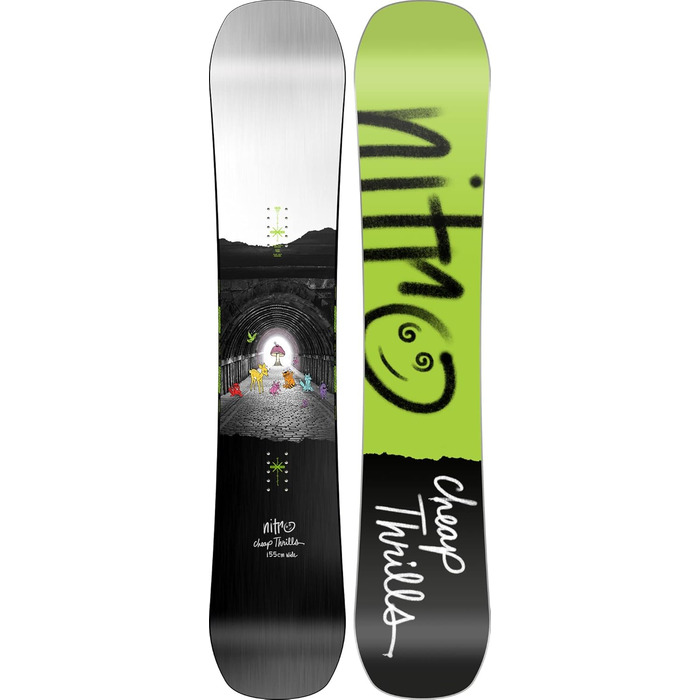 Сноуборд Nitro Cheap Thrills 23 для чоловіків, універсальний, фрістайл, Twin, Wide, 155 см, мультиколор