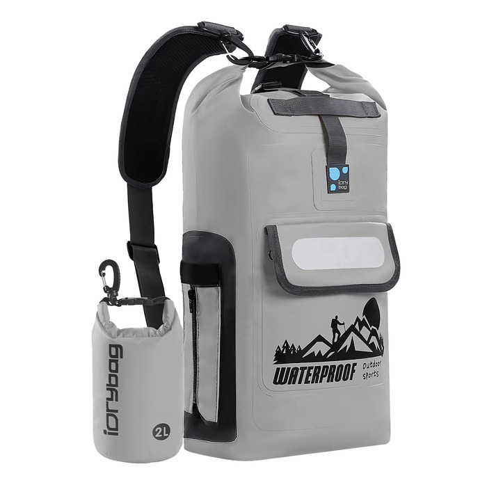 Водонепроникний рюкзак IDRYBAG Dry Bag 20L/30L/40L - Сумка для каяку, сірий колір