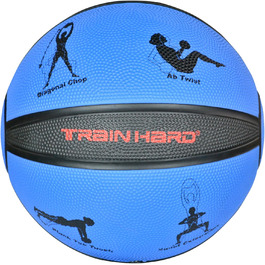 Медичний м'яч Train Hard 1–12 кг з якісної гуми, нековзний, студійна якість, стійка для 10 м'ячів (опціонально)